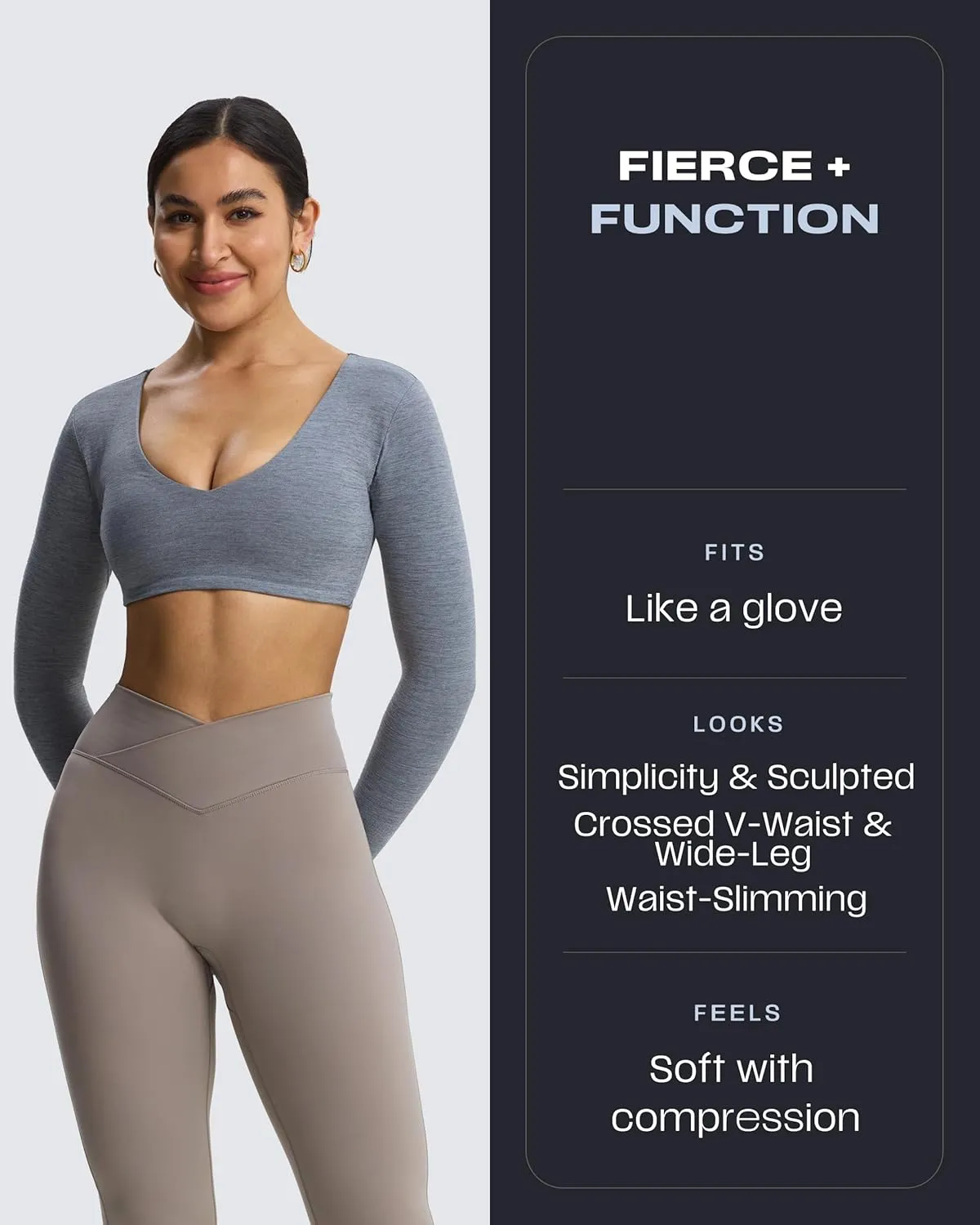 Aoxjox Flare Leggings for Women Trinity Tummy Control High Waisted Wide Leg Crosswaist Yoga Pants 29"/31"/33"