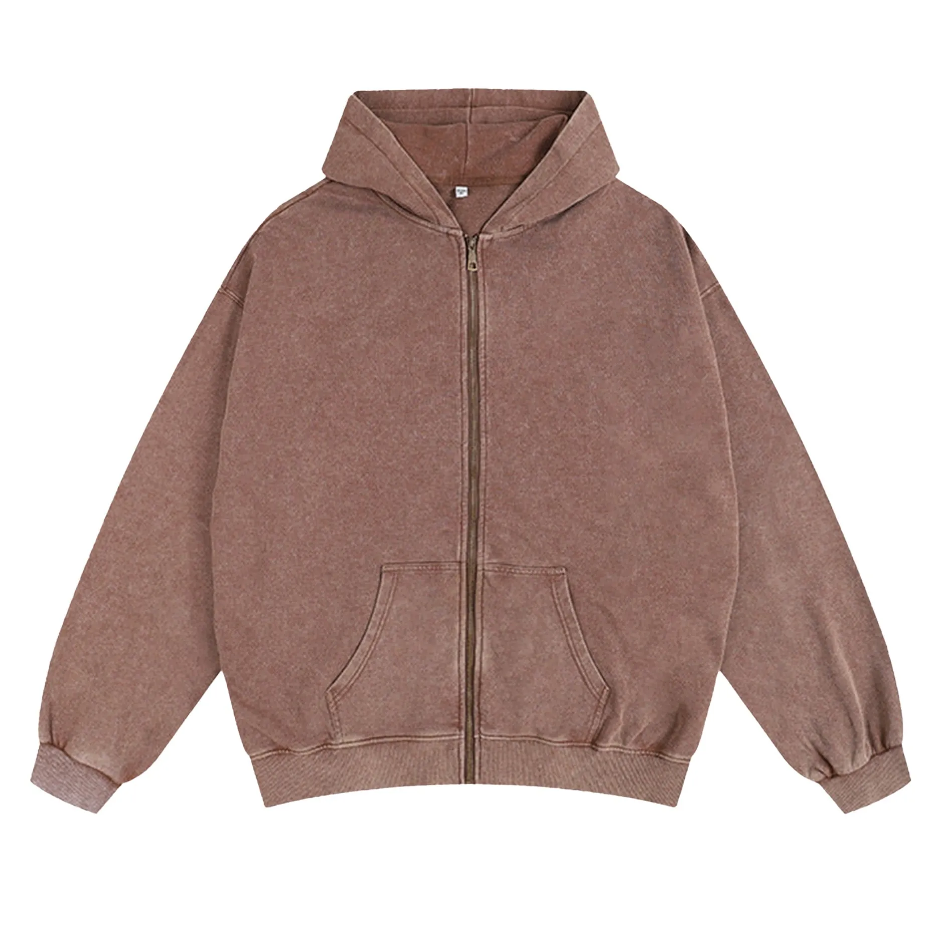 Blavra Essential Washed Cotton Zip-Up Hoodie