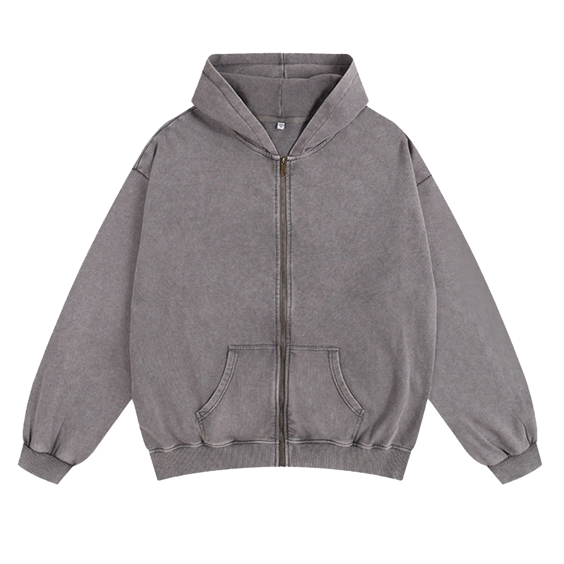 Blavra Essential Washed Cotton Zip-Up Hoodie