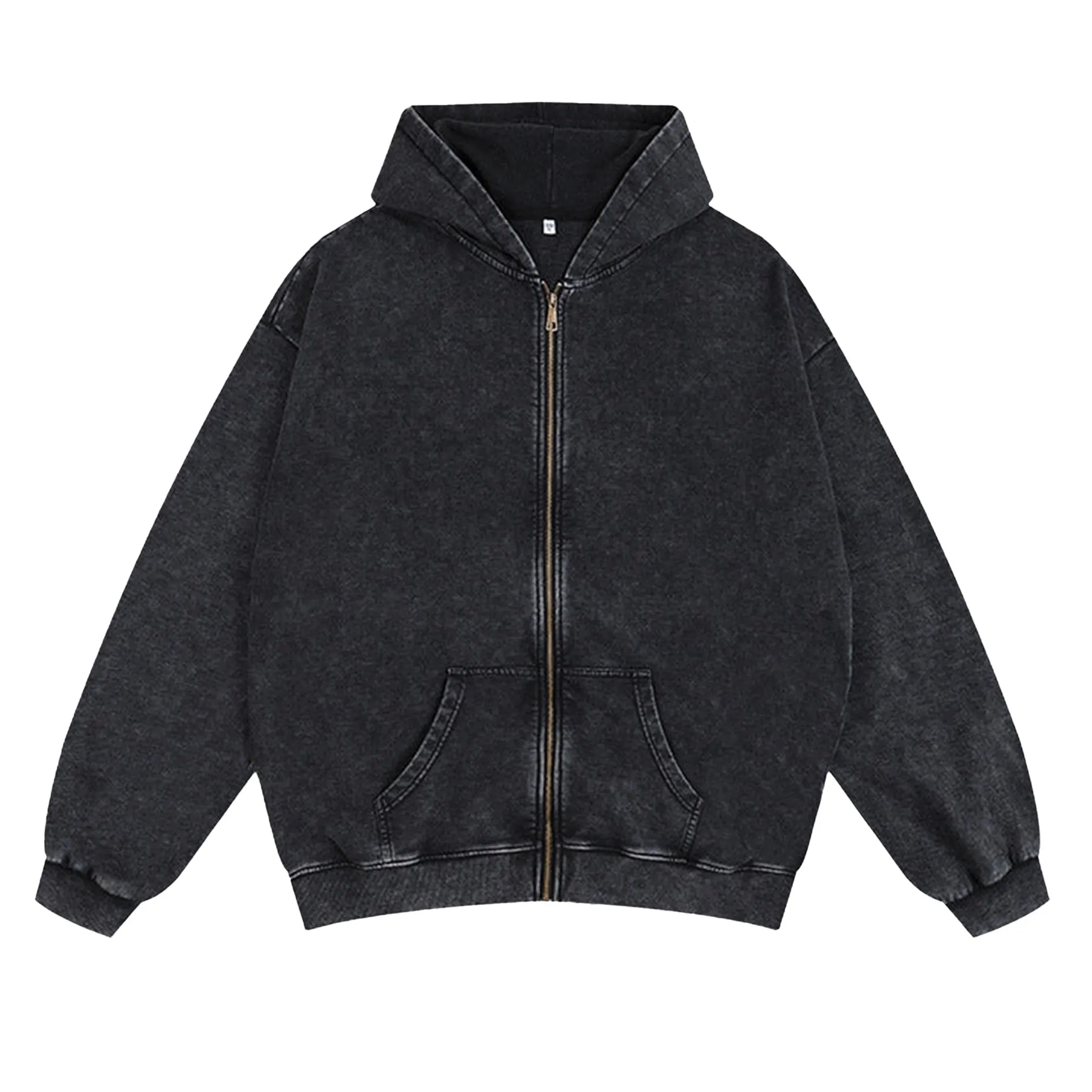 Blavra Essential Washed Cotton Zip-Up Hoodie