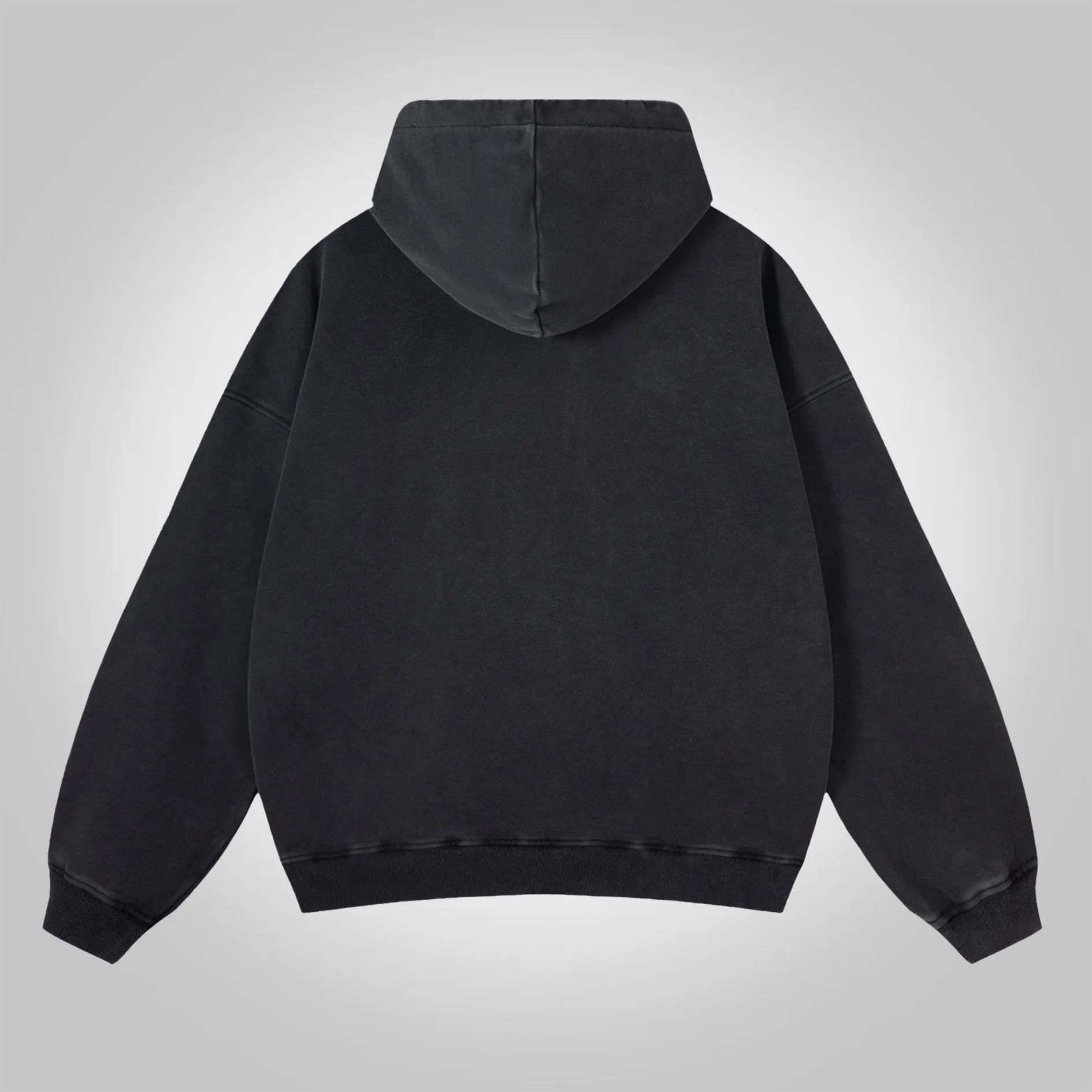 Blavra Vintage Mm6 Print Washed Cotton Zip-Up Hoodie