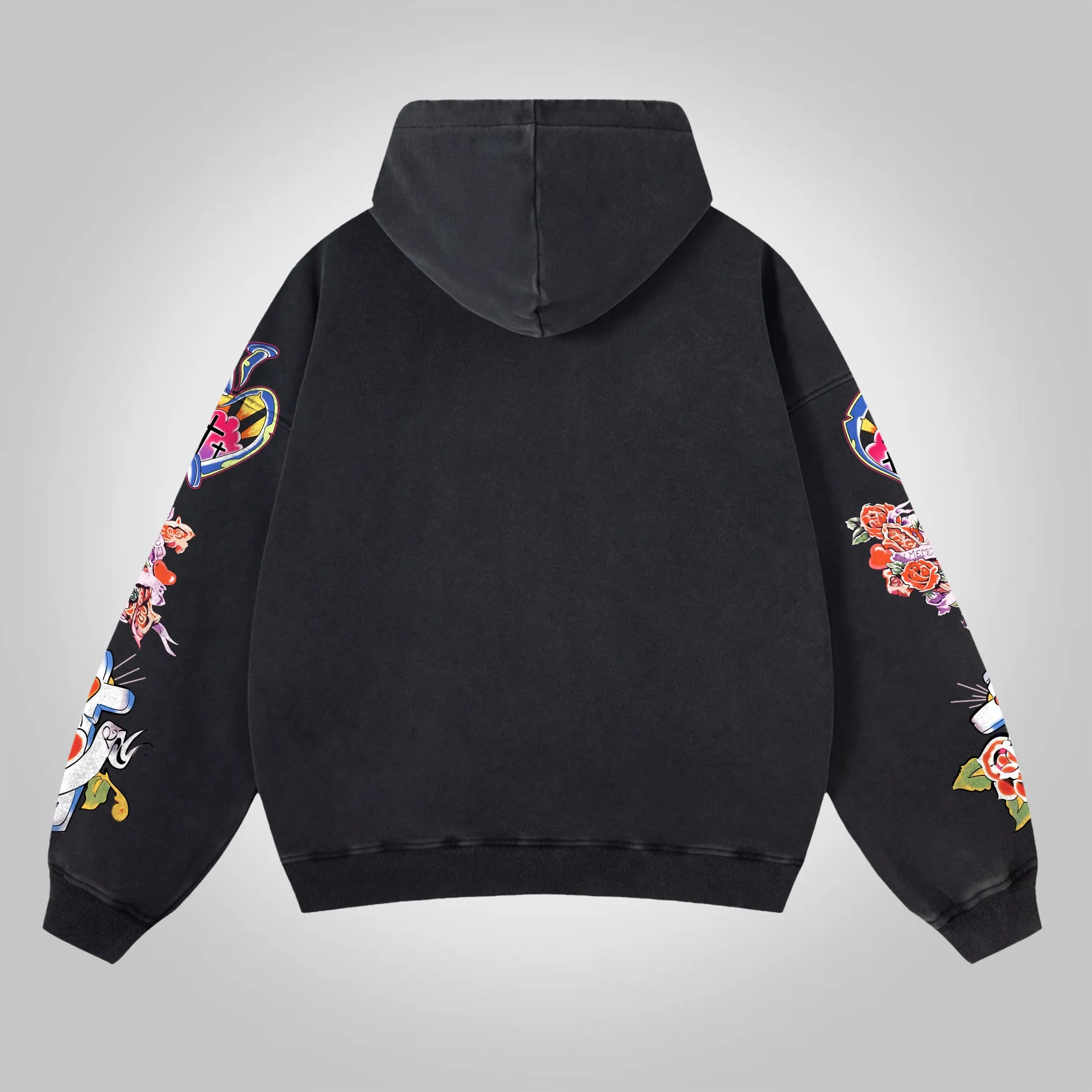 Blavra Vintage Risen King Graphic Washed Zip-Up Hoodie