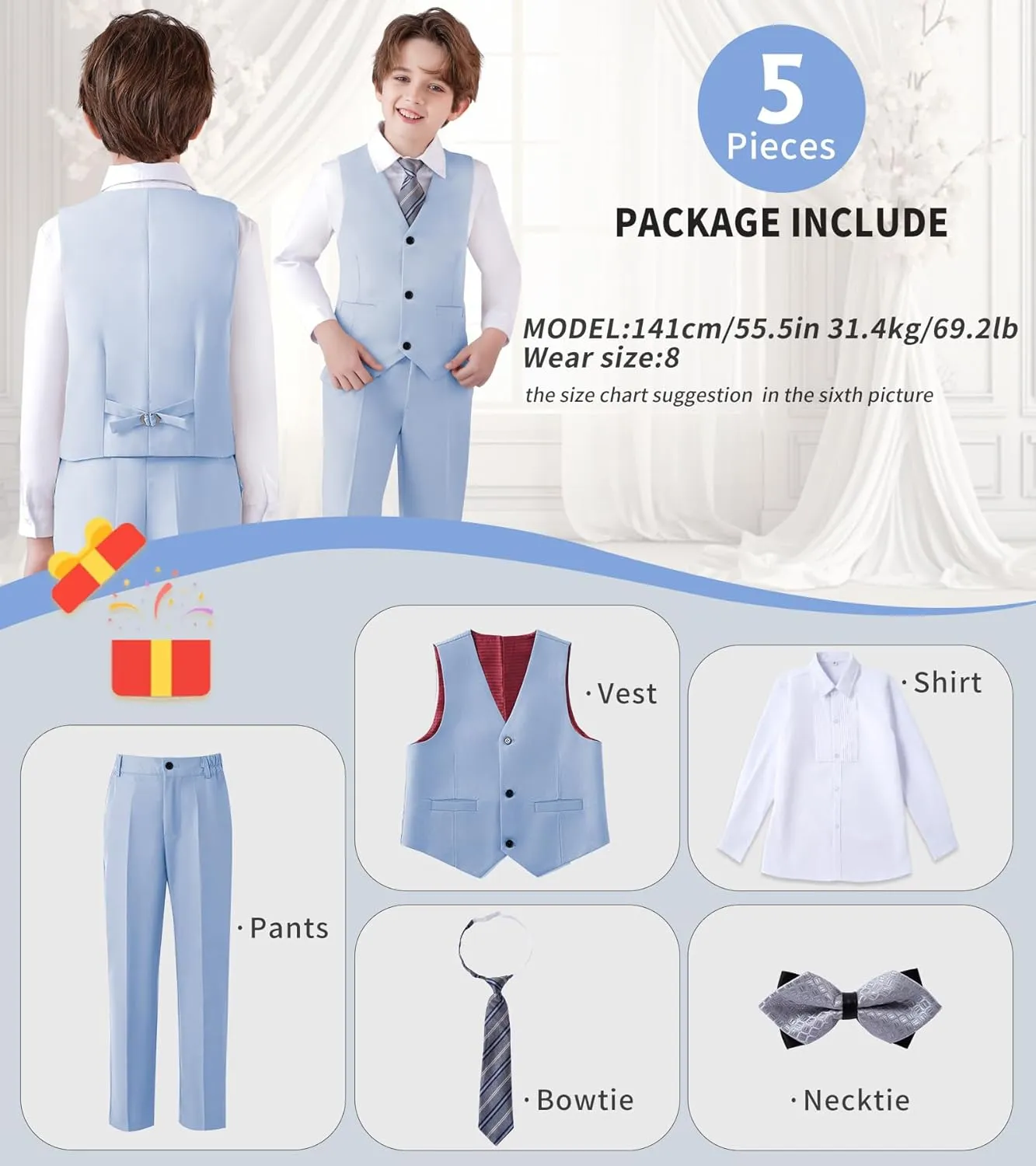 Boys Suit Formal Suits for Boy Slim Fit Kids Suit for Teen Boy Toddler Dress Boys Wedding Communion