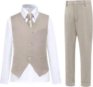 Boys Suits Kids Formal Dress Suit Vest and Pant Set for Wedding