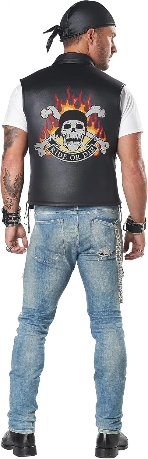 California Costumes unisex-adult Badazz Biker Vest Adult Costume