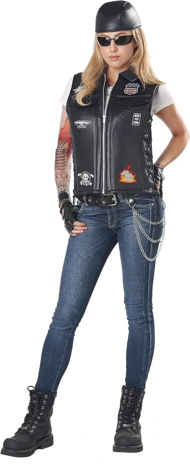California Costumes unisex-adult Badazz Biker Vest Adult Costume