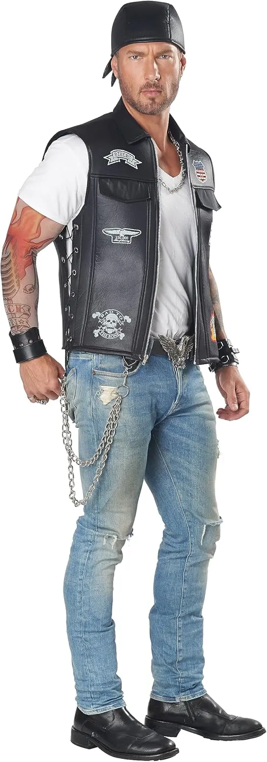 California Costumes unisex-adult Badazz Biker Vest Adult Costume