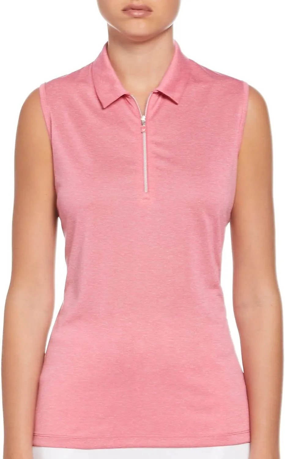 Callaway Women's Quarter Zip Heather Sleeveless Golf Polo