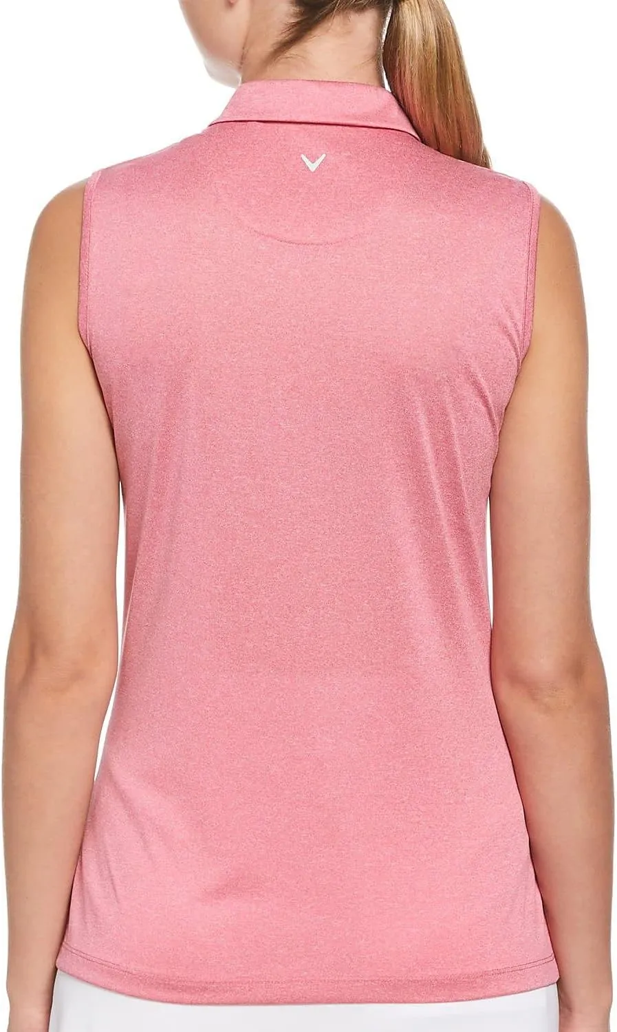 Callaway Women's Quarter Zip Heather Sleeveless Golf Polo