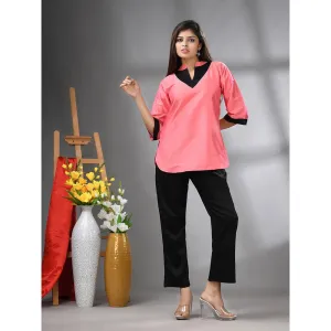 CHARUKRITI Peach Colorblock Co-Ord (Set of 2)