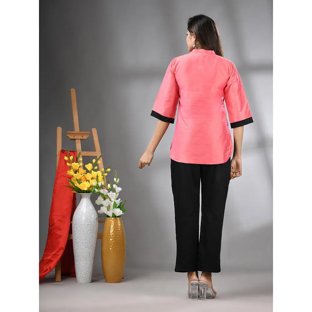 CHARUKRITI Peach Colorblock Co-Ord (Set of 2)