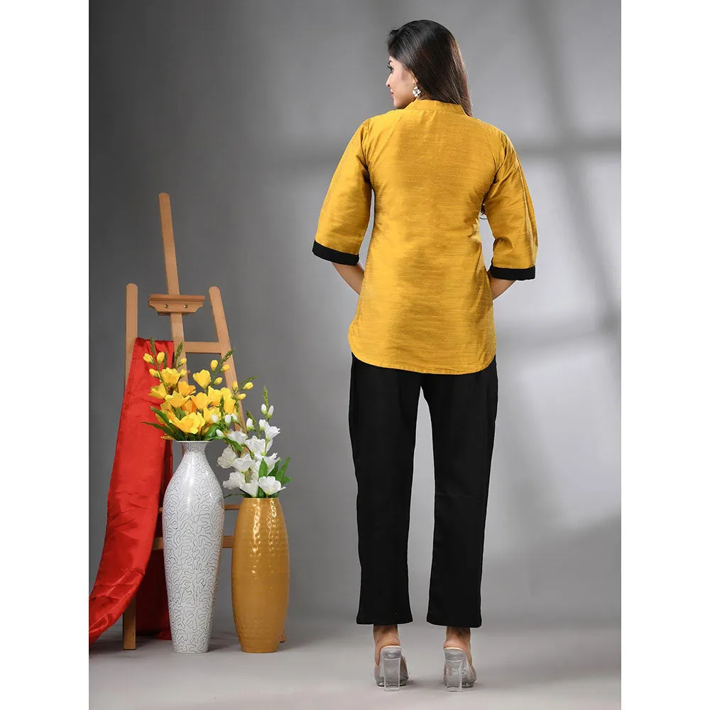 CHARUKRITI Yellow Colorblock Co-Ord (Set of 2)