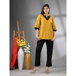 CHARUKRITI Yellow Colorblock Co-Ord (Set of 2)