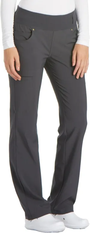 Cherokee Scrubs for Women Mid Rise Straight Leg Scrub Pants For Women Pull-on Bottoms with 6 Pockets & 360 Stretch - CK002