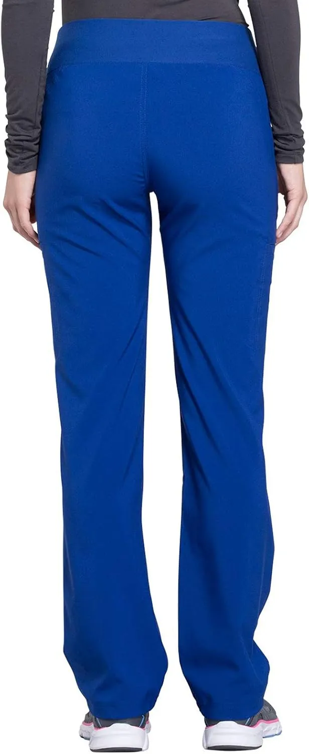 Cherokee Scrubs for Women Mid Rise Straight Leg Scrub Pants For Women Pull-on Bottoms with 6 Pockets & 360 Stretch - CK002