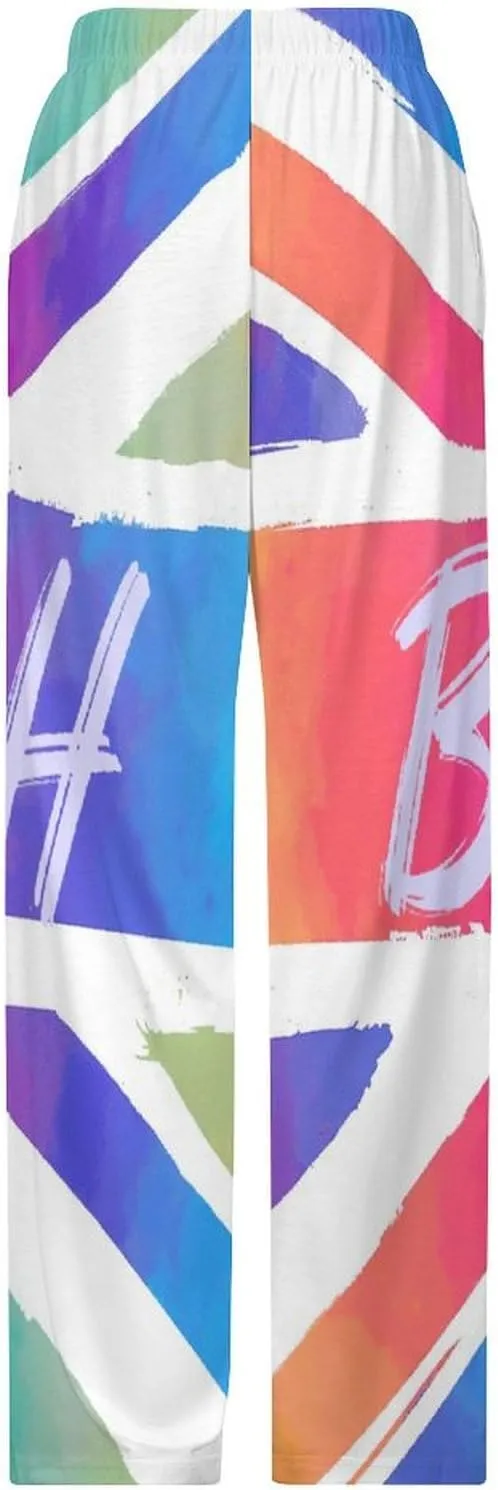 Colorful British Flag U.K Pajamas for Adult Bottoms Lounge Pants Sleepwear Loungewear with Elastic Waistband Unisex