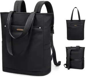 Convertible Laptop Backpack for Women Men Carry on Tote Backpack Teacher Bookbag for College Work Nurse Travel Leisure,16 Inch,Black