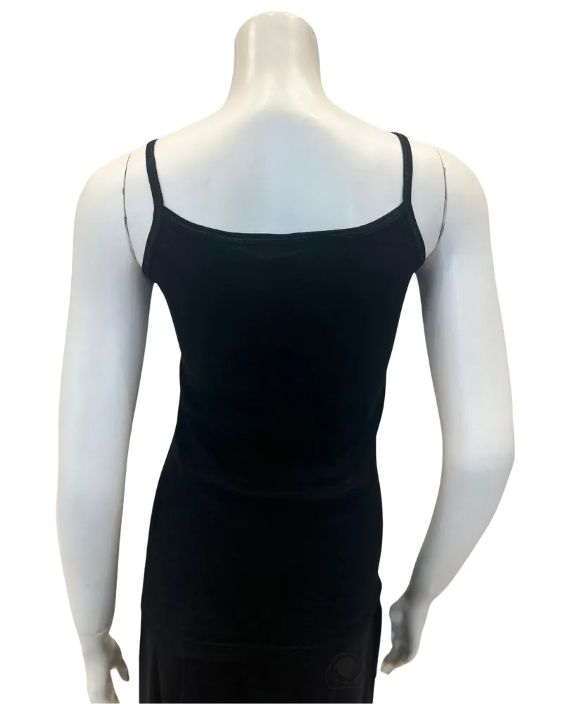 Cotton Touch Black Cotton Sleeveless Camisole Undershirt