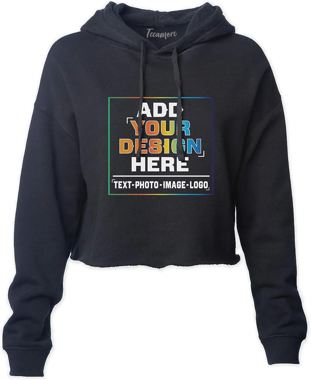 Custom Cropped Hoodies for Womens Add Your Text Image Photo Pullover Hooded Crop Sweatshirt