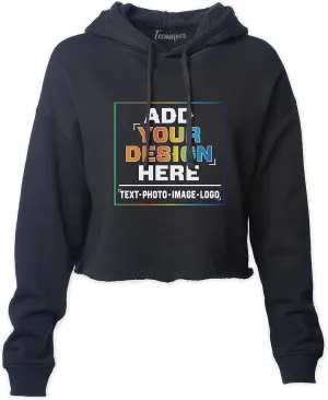 Custom Cropped Hoodies for Womens Add Your Text Image Photo Pullover Hooded Crop Sweatshirt