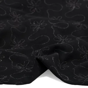 Deadstock Embroidered Wool Blend Coating - Black/Charcoal