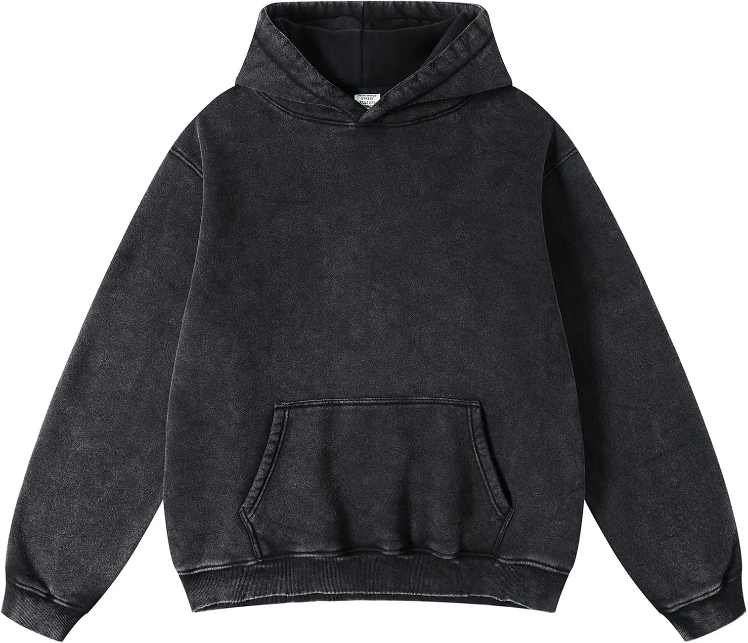 FAIABLE Mens Hoodies Pullover Oversized Hoodie Wash Plush Cotton Hooded Sweatshirt Vintage Heavyweight Hoodie Men Streetwear