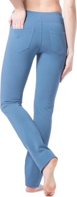 Fishers Finery Women's Ecofabric Straight Leg Yoga Pant with Back Pockets