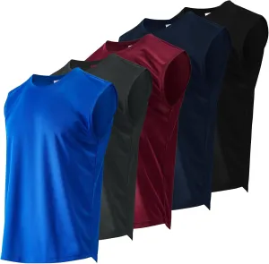 Gary Com Men's Pack Quick Dry Workout Tank Top Gym Stretch Muscle Tee Fitness Bodybuilding Sleeveless Crewneck T Shirt