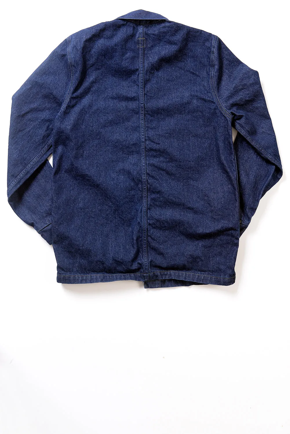 GD213 CHORE COAT | Washed 14 Oz Denim - Vivid Indigo