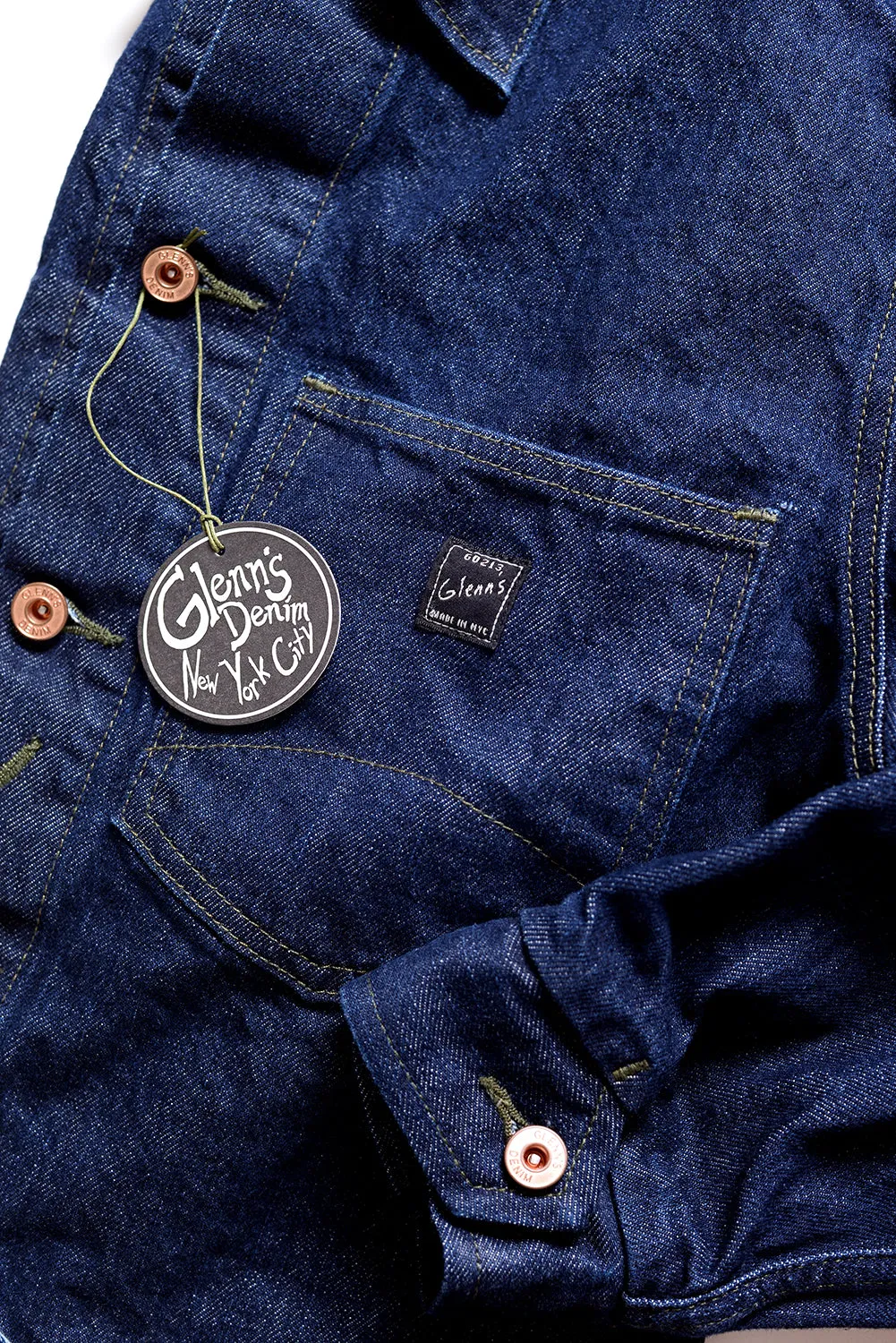 GD213 CHORE COAT | Washed 14 Oz Denim - Vivid Indigo