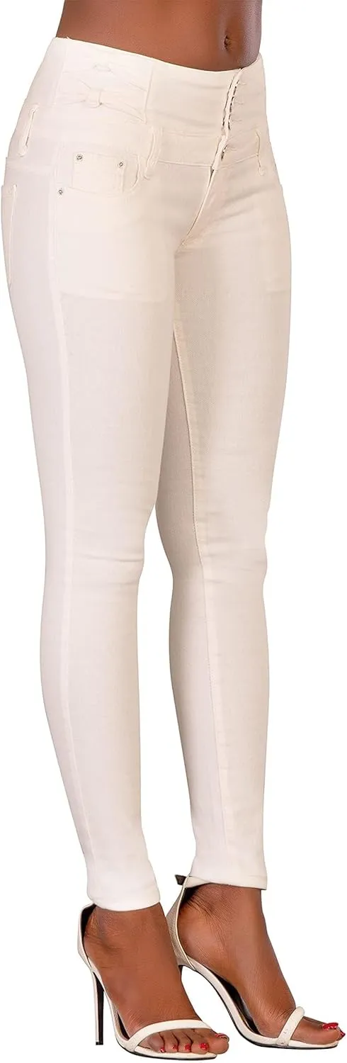 Glook Women's High Waisted Tummy Control Skinny Fit Jeans Pants