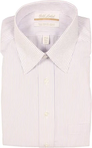 Gold Label Men's Big and Tall Point Collar Dress Shirt Long Sleeve with Pocket, Non-Iron Wrinkle-Resistant