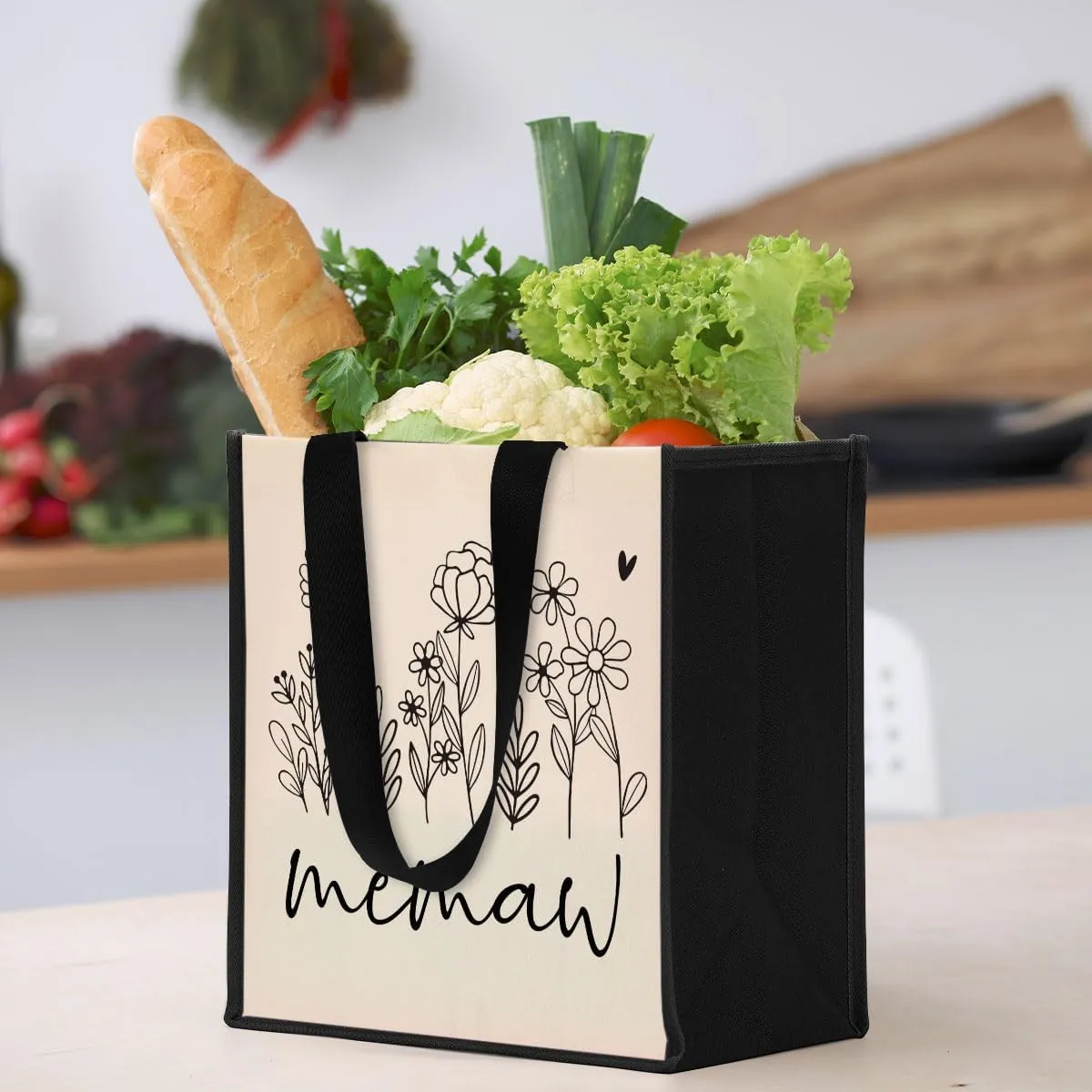 Grandma Mimi Gigi Grammy Nana Memaw Nanny Mama Mum Mom Auntie Gifts Reusable Canvas Tote Bag for Women
