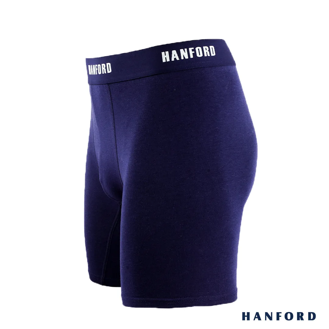 Hanford Athletic Men Cotton Spandex Compression Shorts - Navy Blue (SinglePack)
