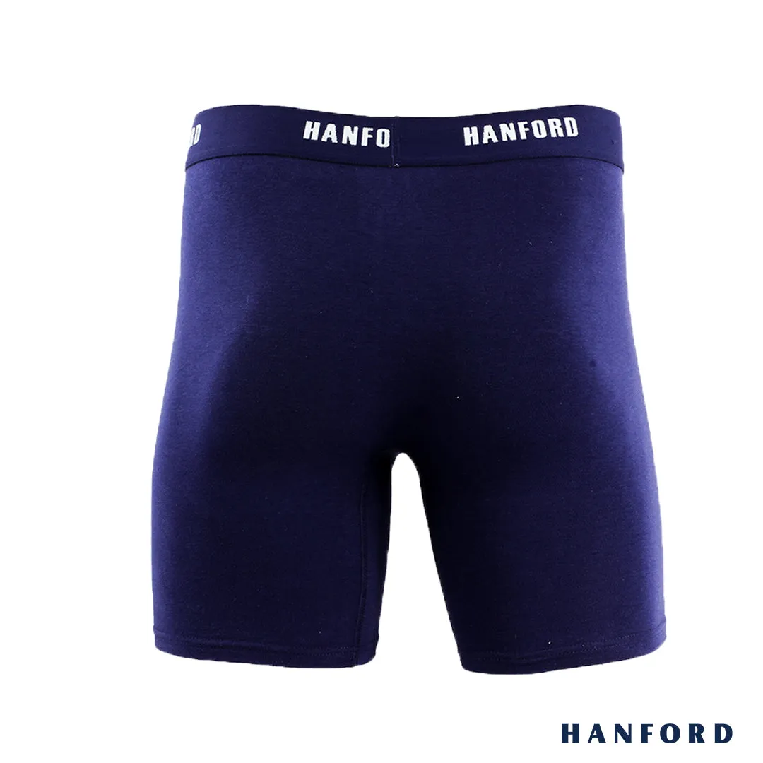 Hanford Athletic Men Cotton Spandex Compression Shorts - Navy Blue (SinglePack)