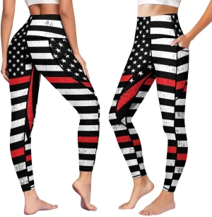High Waist Yoga Pants with Pockets Tummy Control Workout Running 4 Way Stretch Yoga Leggings for Girls Women