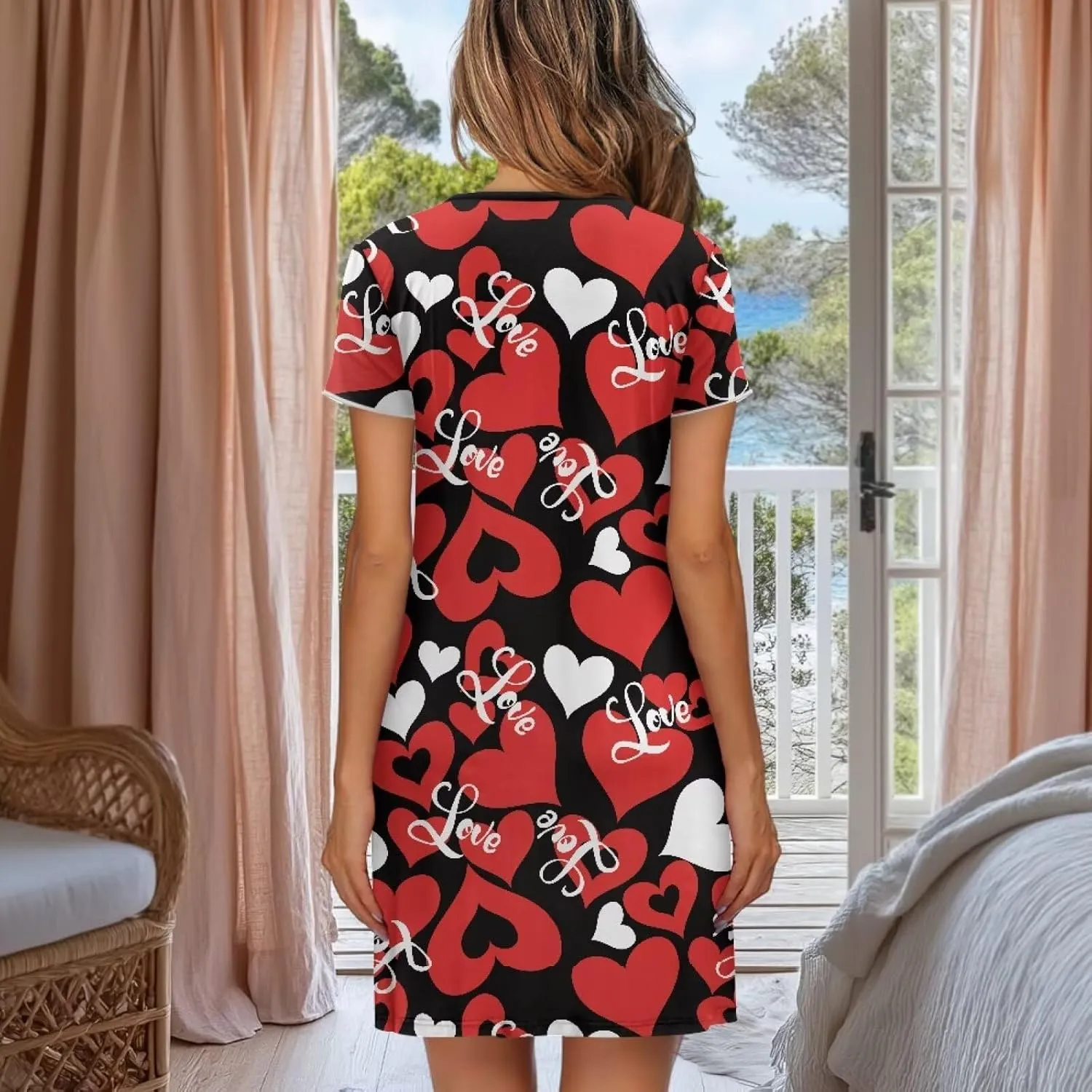 His and Her Pajamas for Couples Set Plus Size Button Down Pjs Nightgown Sleepwear Lounge Sets
