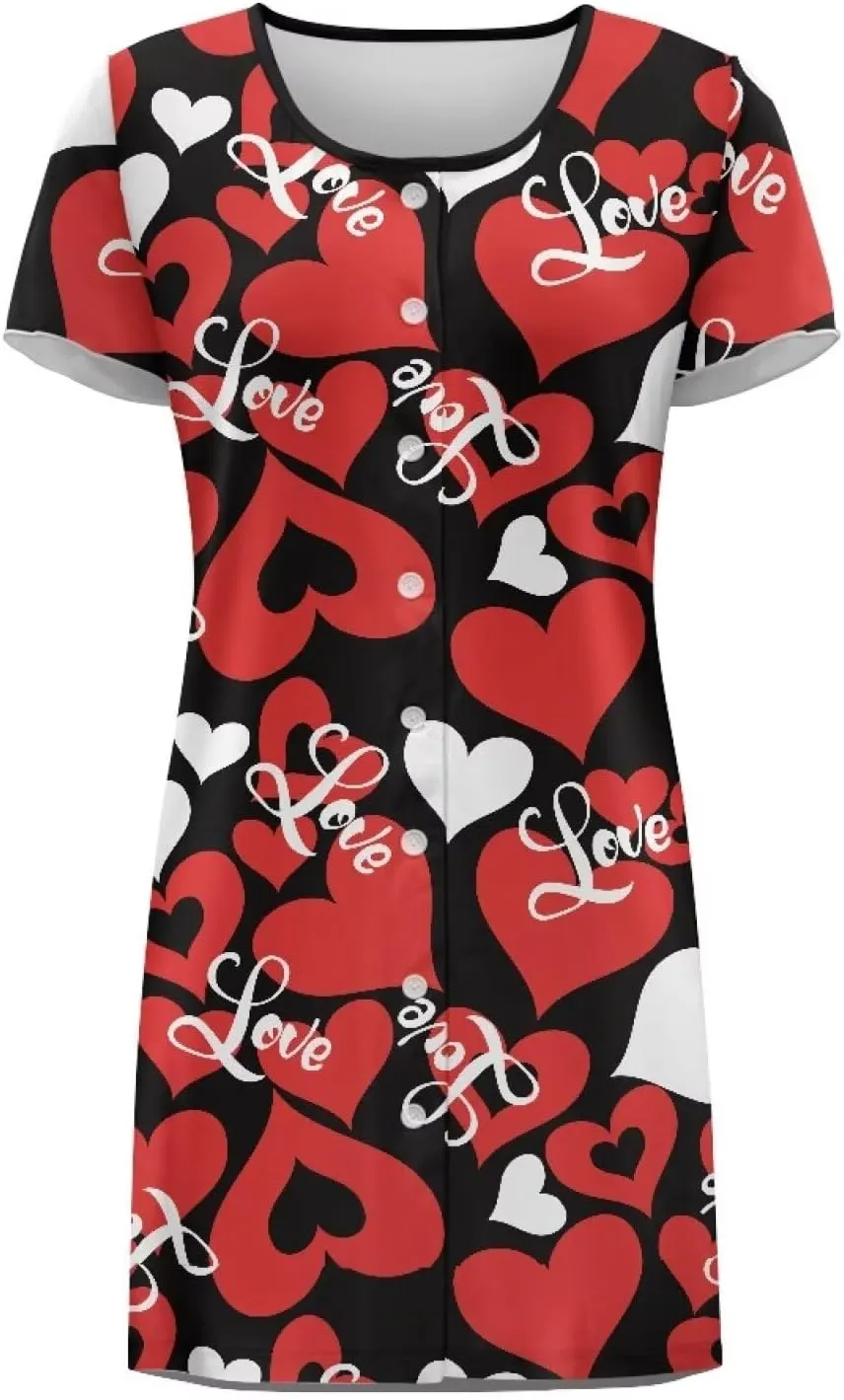 His and Her Pajamas for Couples Set Plus Size Button Down Pjs Nightgown Sleepwear Lounge Sets