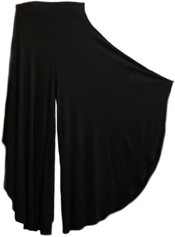 JDJ CO. Women's Layered Wide Leg Flowy Cropped Palazzo Pants, 3/4 Length High Waist Palazzo Wide Legs Capri Pants
