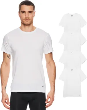 JOE BOXER Mens T-Shirts Pack of 4 - Crew Neck Undershirts for Men Pack of 4 - Mens White T Shirts