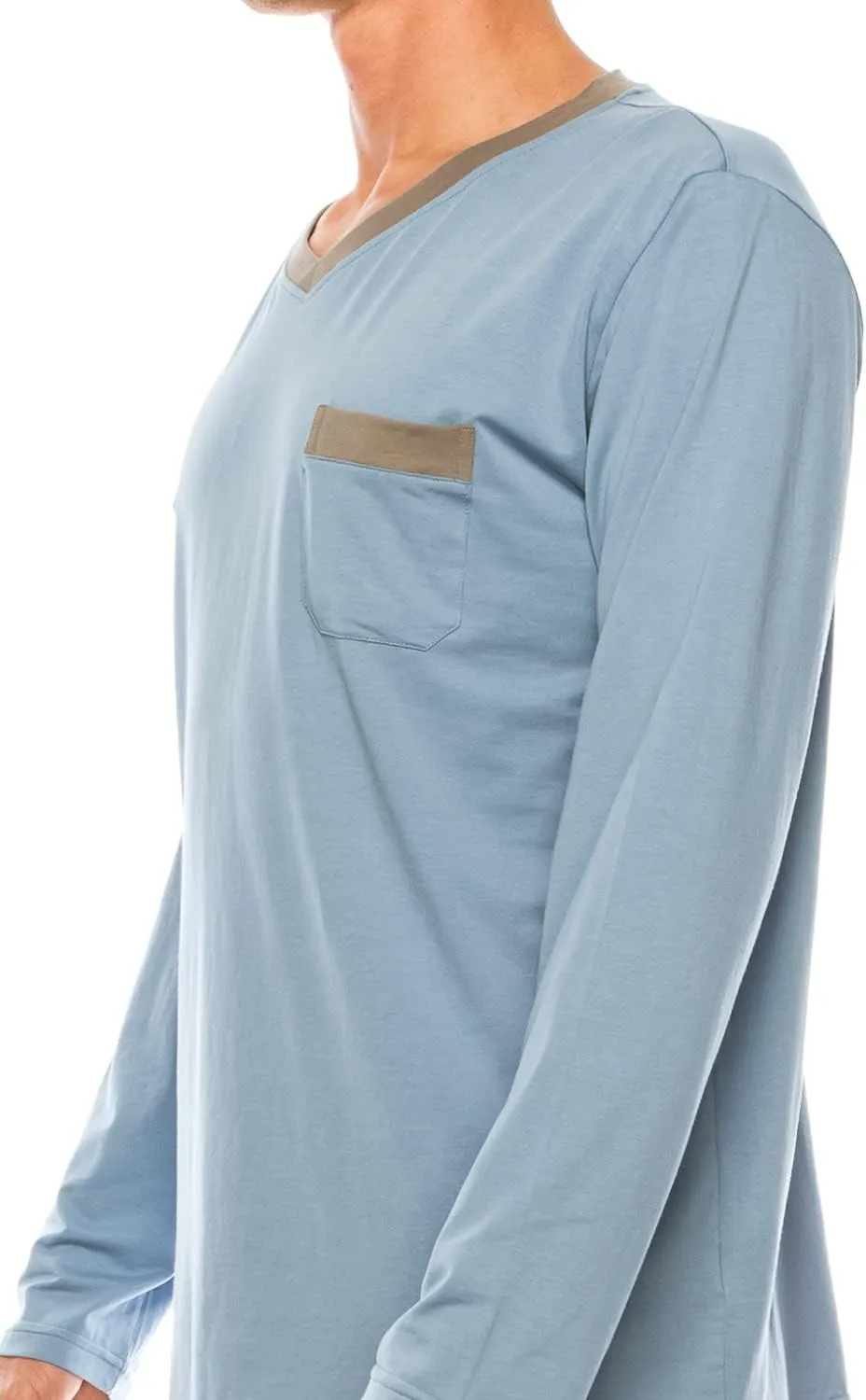 Joy's Choice Men's Pajama Sets Modal Soft 2 Piece V-neck Long Sleeve Top and Pants for Loungewear Sleepwear with Pockets