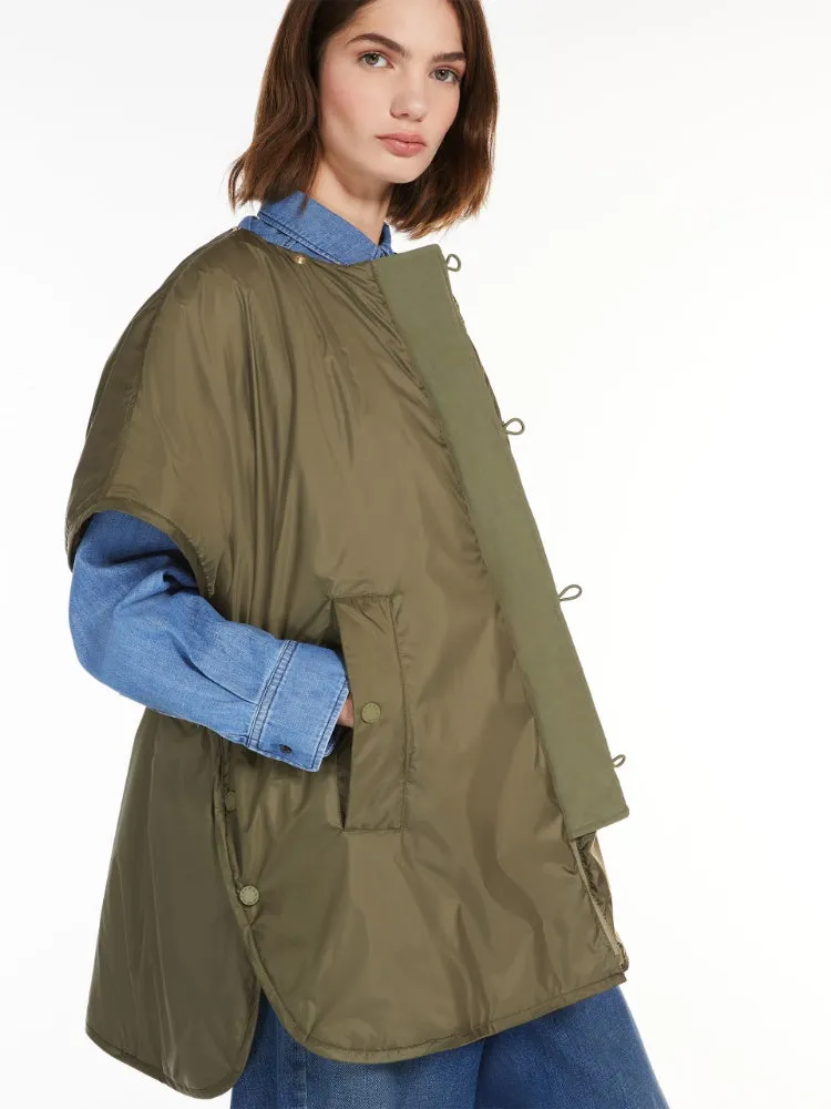 kaki water-repellent reversible cape