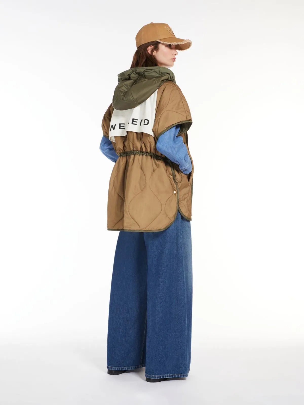 kaki water-repellent reversible cape
