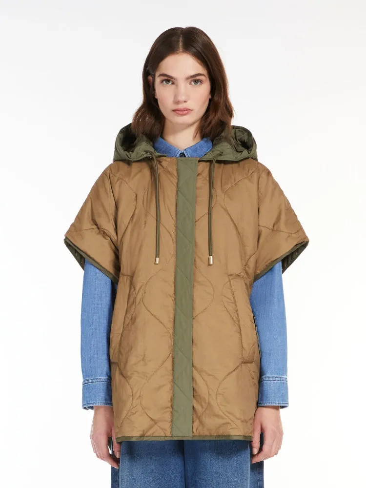 kaki water-repellent reversible cape