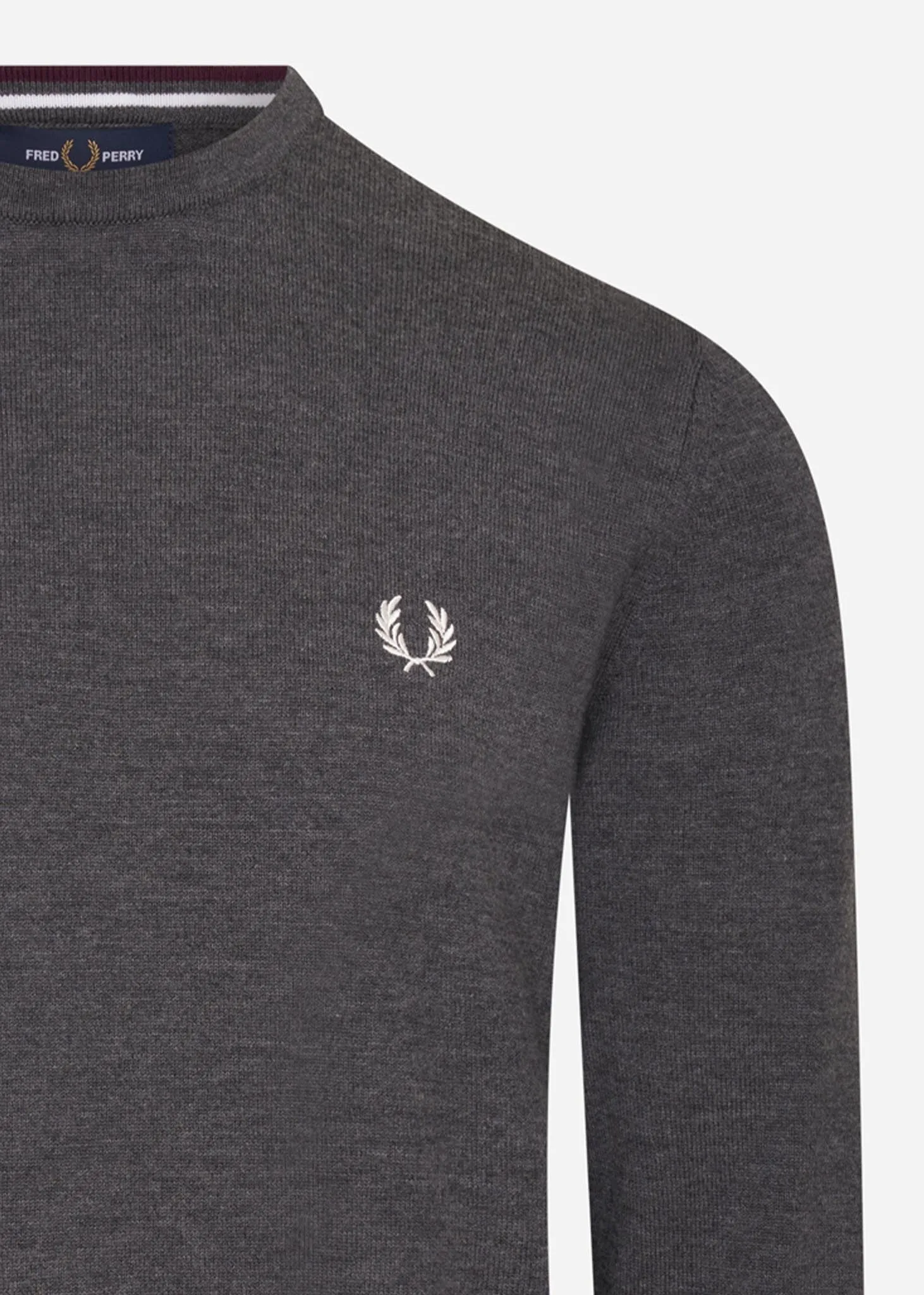Klassischer Pullover mit Rundhalsausschnitt - Graphit meliert