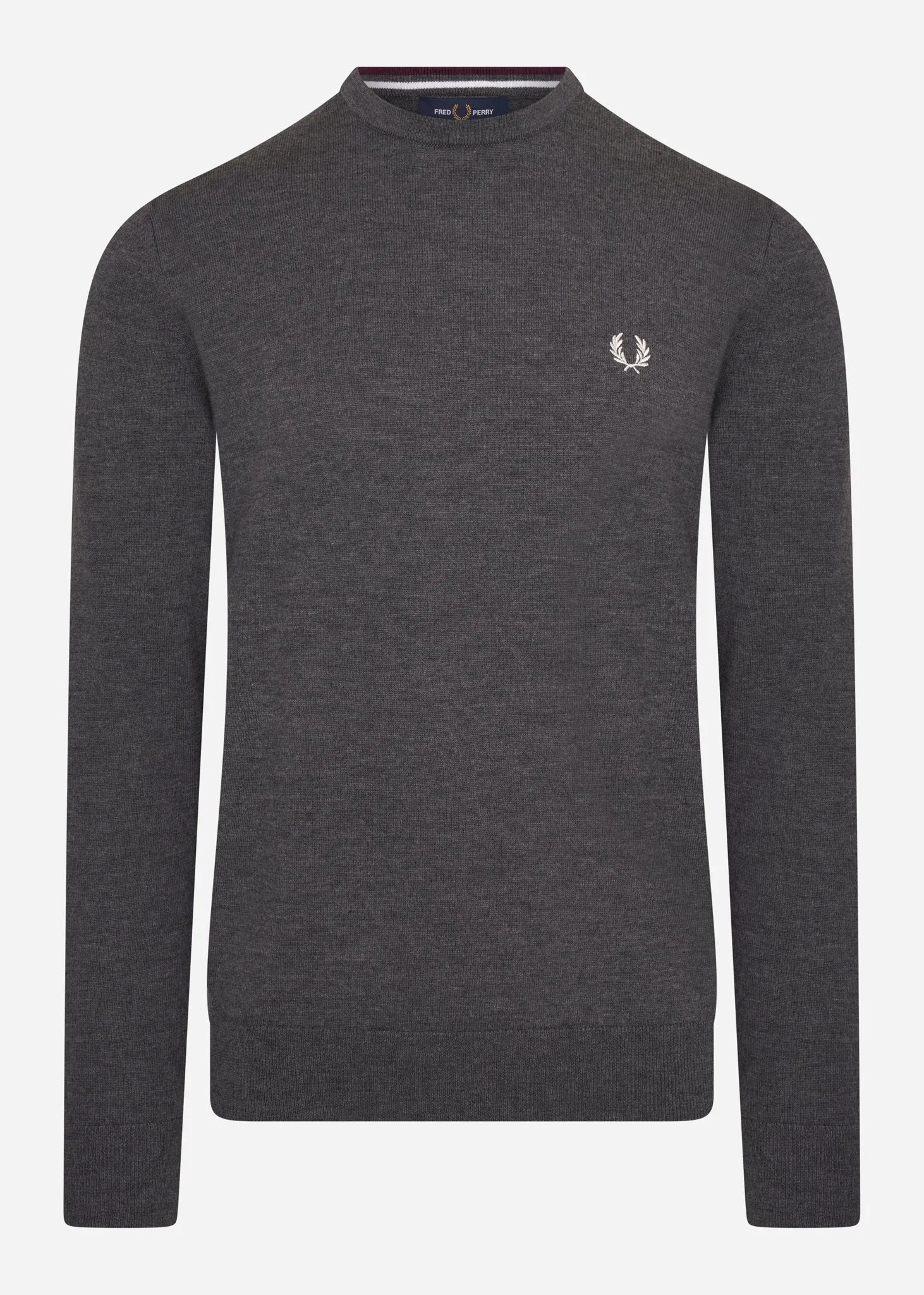 Klassischer Pullover mit Rundhalsausschnitt - Graphit meliert