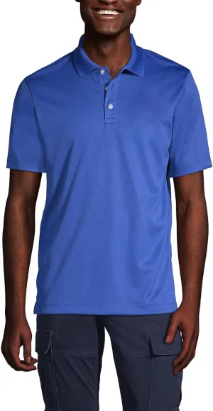 Lands' End Men's Short Sleeve Solid Active Polo Shirt