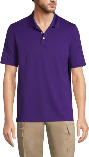 Lands' End Men's Short Sleeve Solid Active Polo Shirt