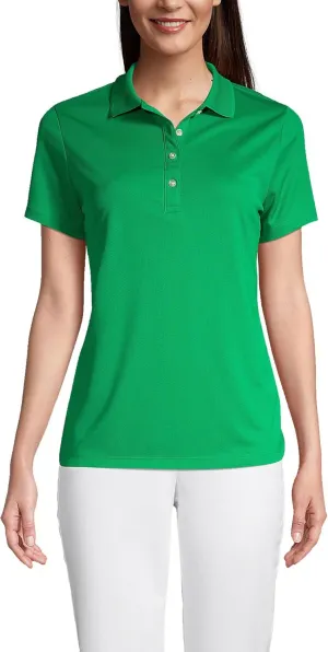 Lands' End Women's Short Sleeve Solid Active Polo
