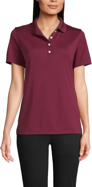 Lands' End Women's Short Sleeve Solid Active Polo